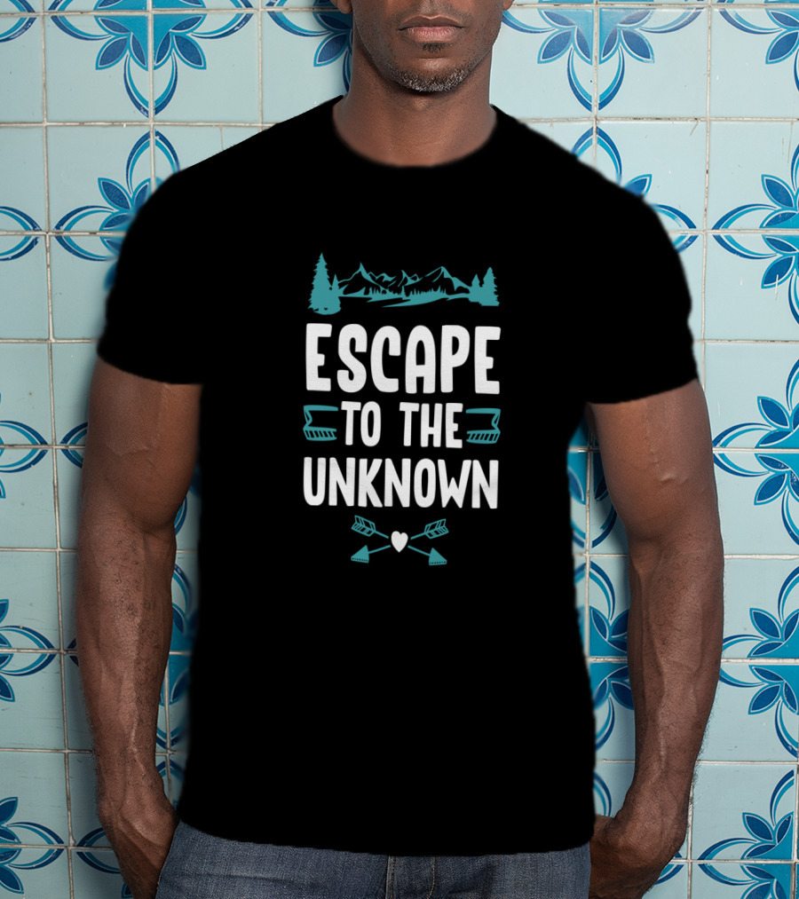 Escape To The Unknown With Mountain And Arrow Elements T-Shirt