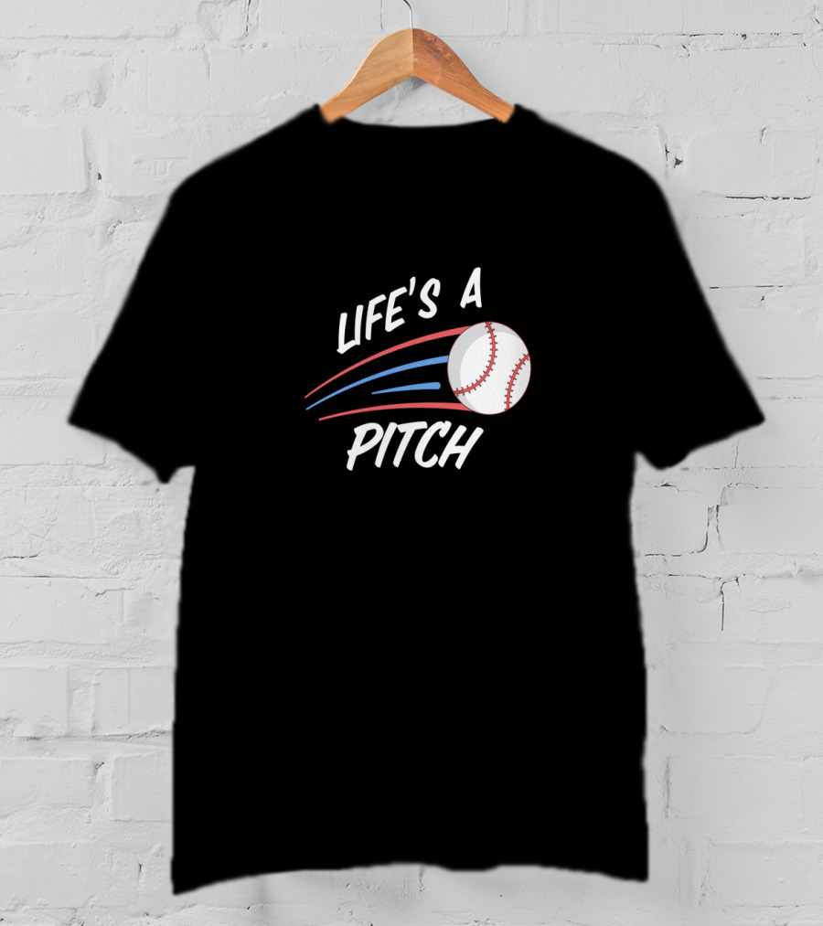Life's A Pitch Baseball Spring Training Pitching Batting Baseball T-Shirt