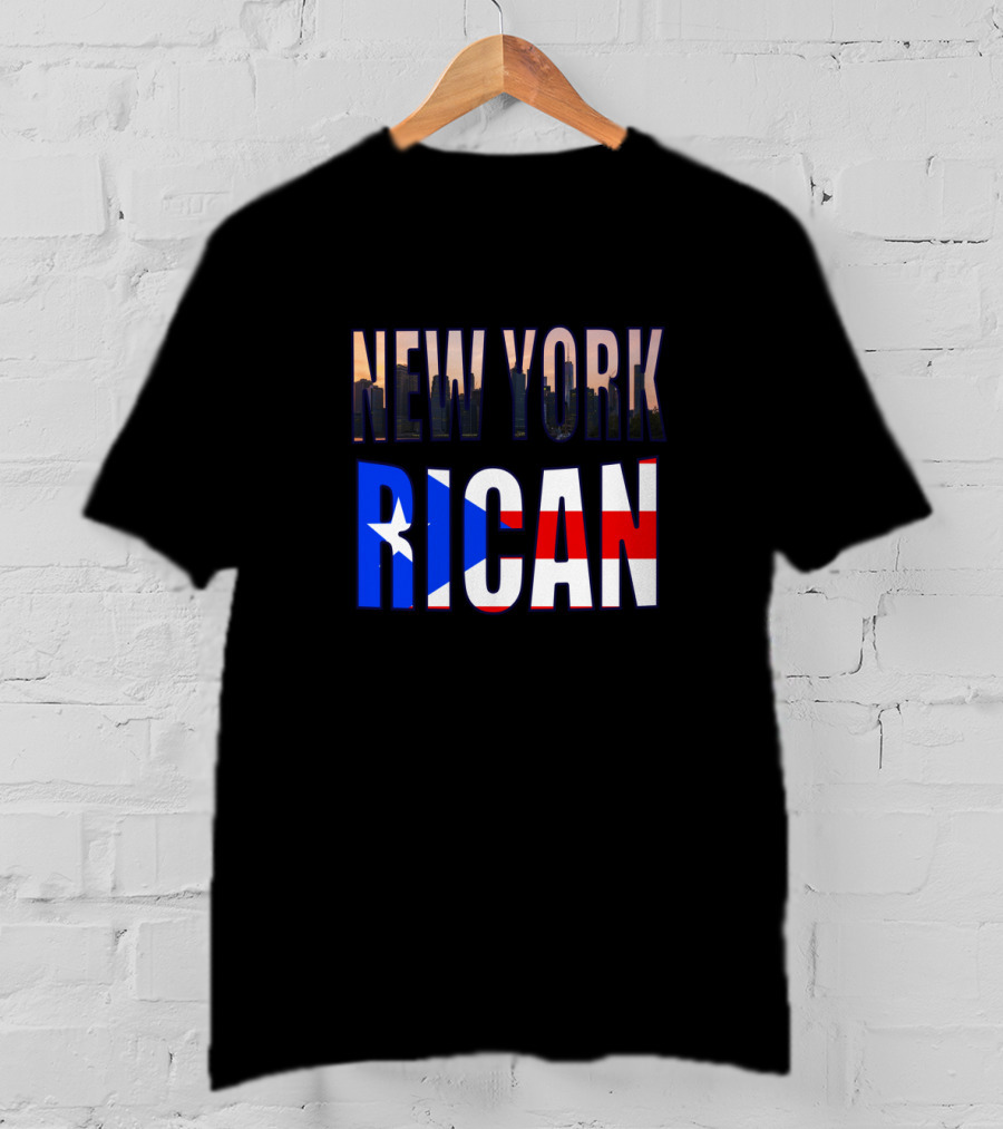New York Rican Puerto Rico Heritage Flag Skyline T-Shirt