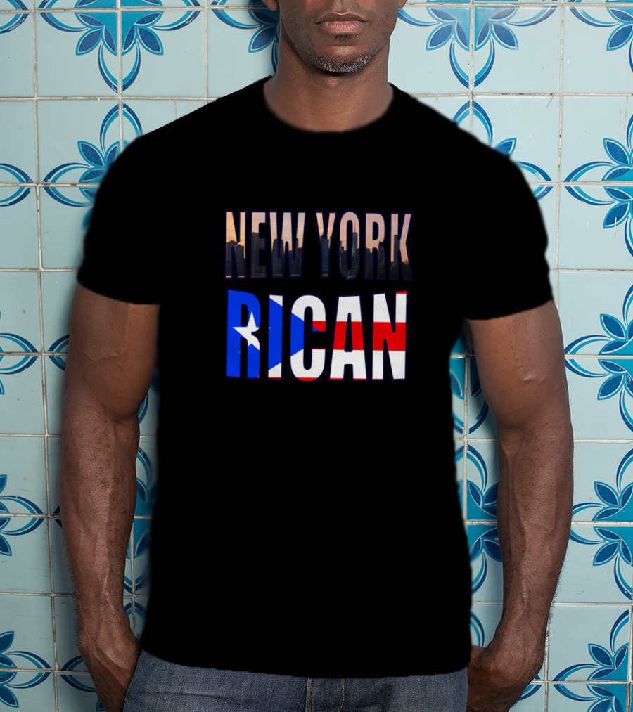New York Rican Puerto Rico Heritage Flag Skyline T-Shirt