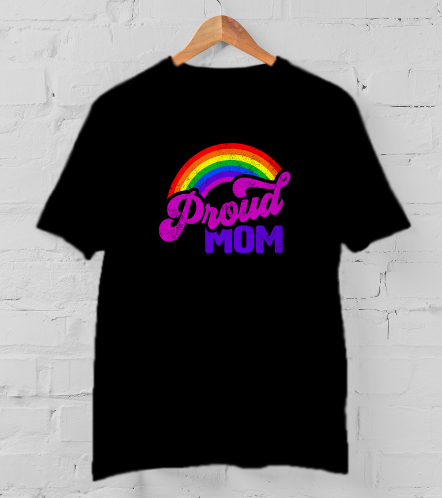Proud Mom Rainbow Colorful Pride T-Shirt