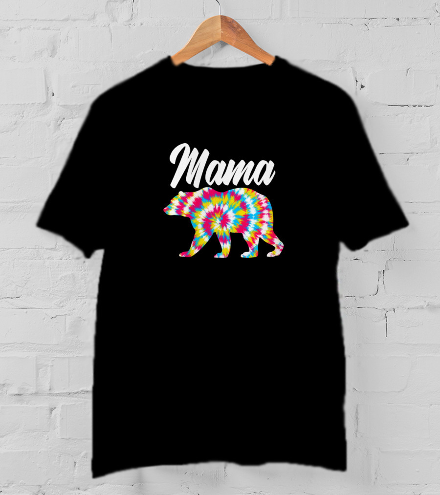 Mama Bear Tie Dye 90s Mom T-Shirt