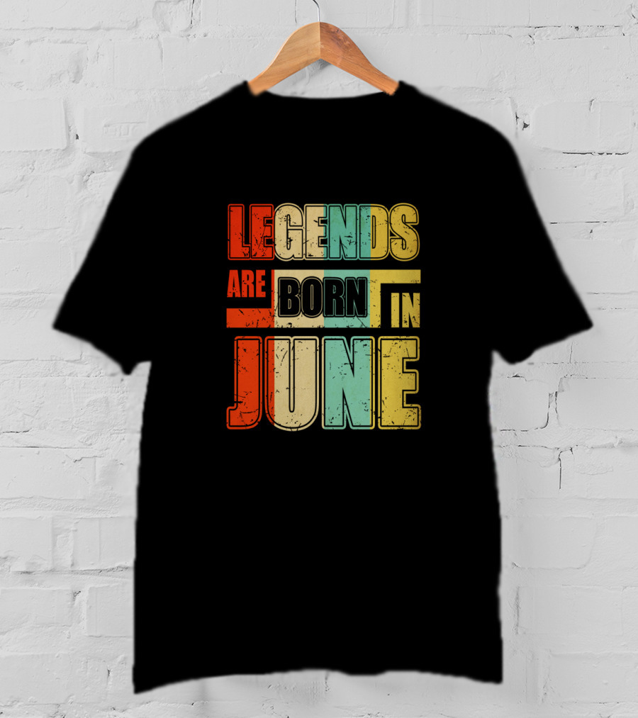 Vintage Colorful Legends Are Born In June T-Shirt
