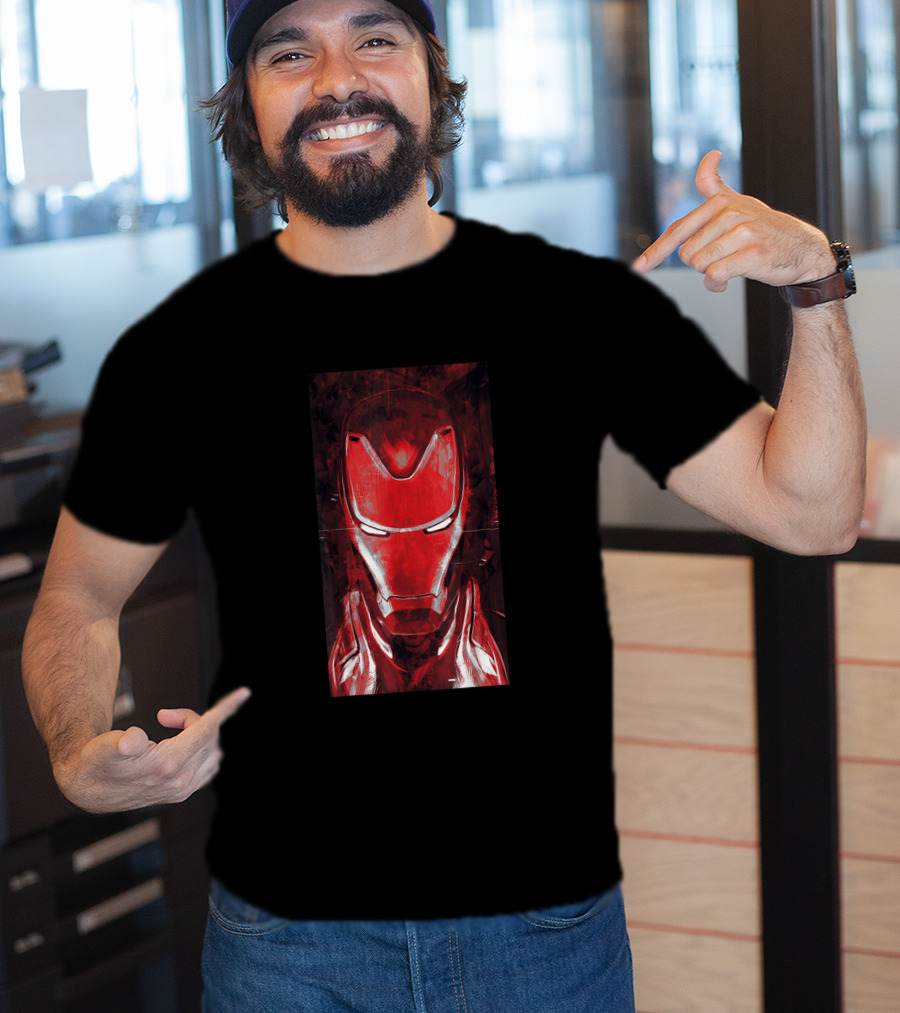Marvel Avengers Endgame Red Iron Man Face T-Shirt