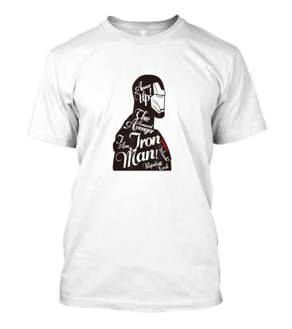 Marvel Iron Man Armored Avenger Typography T-Shirt