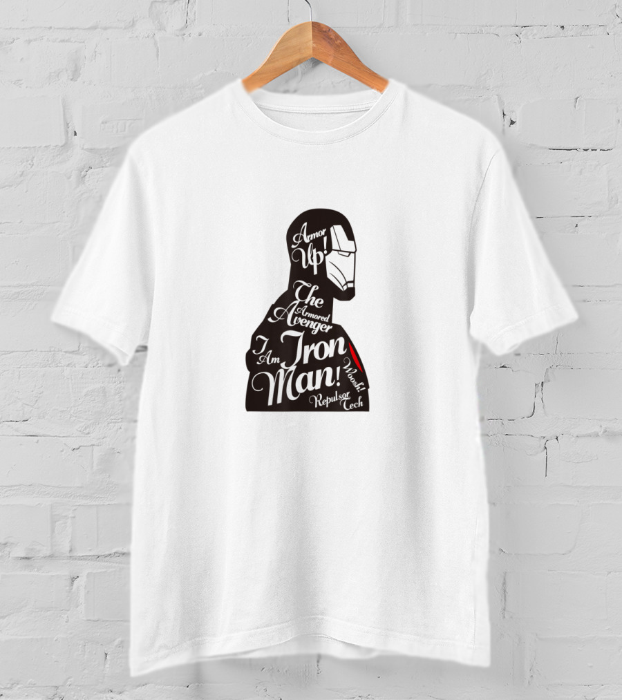Marvel Iron Man Armored Avenger Typography T-Shirt