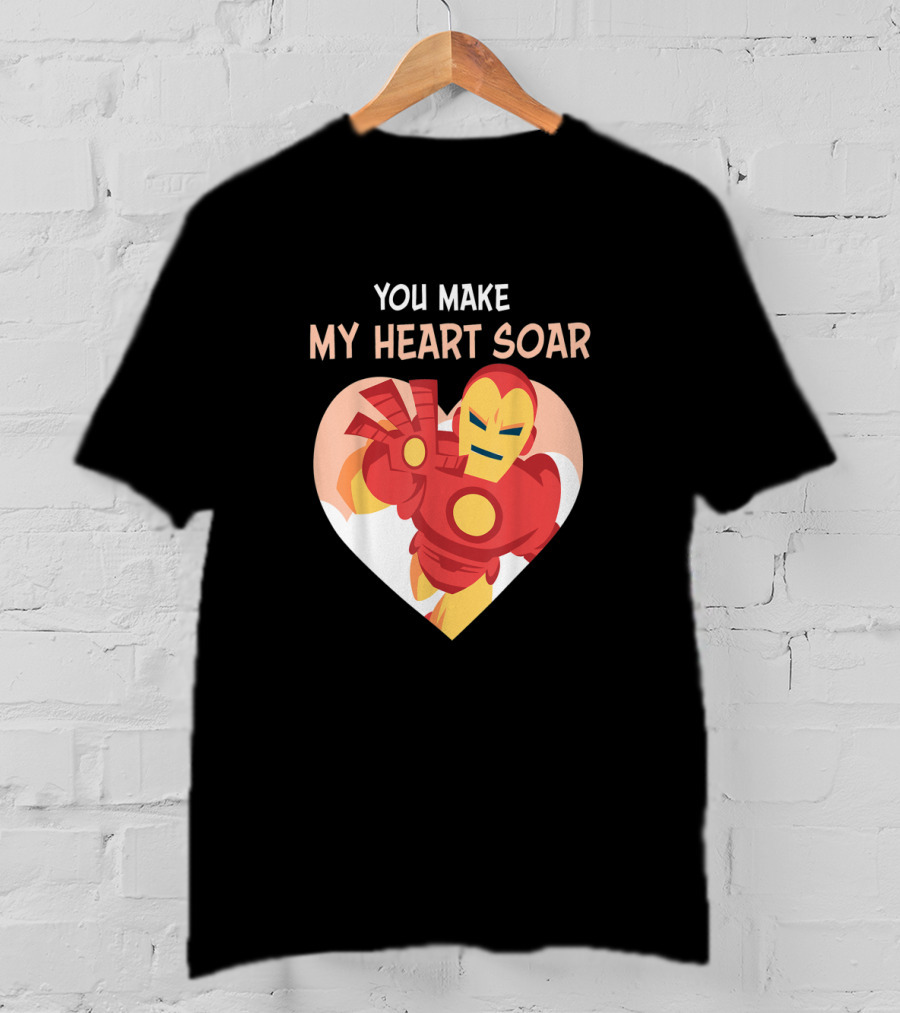 Iron Man You Make My Heart Soar Marvel Hero In Heart Shape T-Shirt