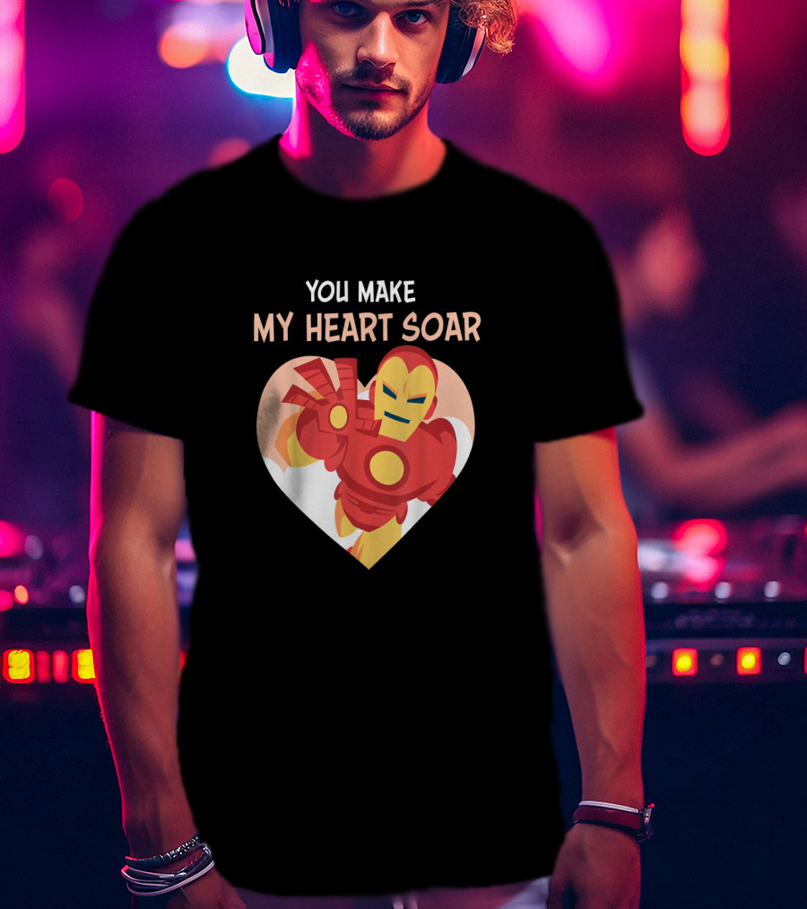 Iron Man You Make My Heart Soar Marvel Hero In Heart Shape T-Shirt