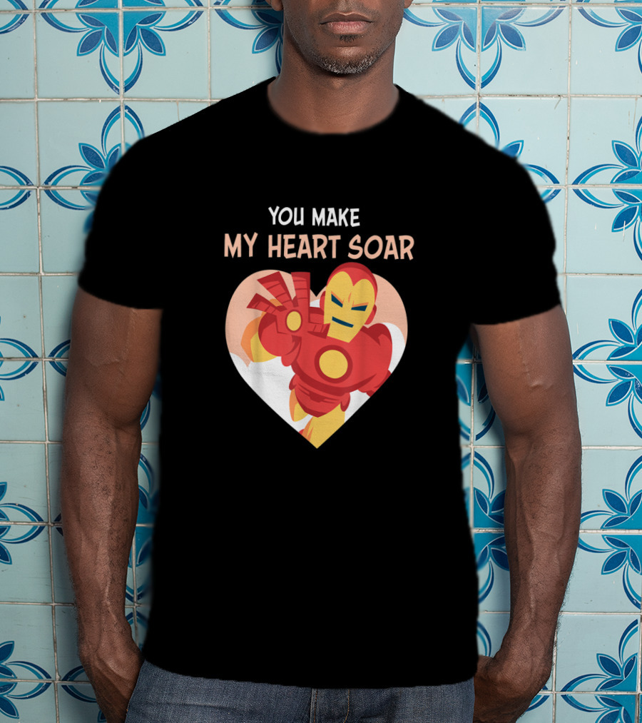 Iron Man You Make My Heart Soar Marvel Hero In Heart Shape T-Shirt