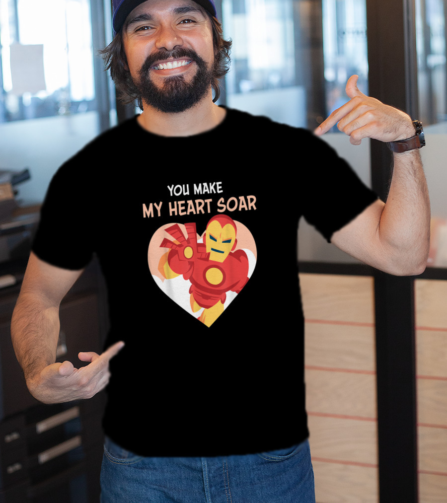Iron Man You Make My Heart Soar Marvel Hero In Heart Shape T-Shirt