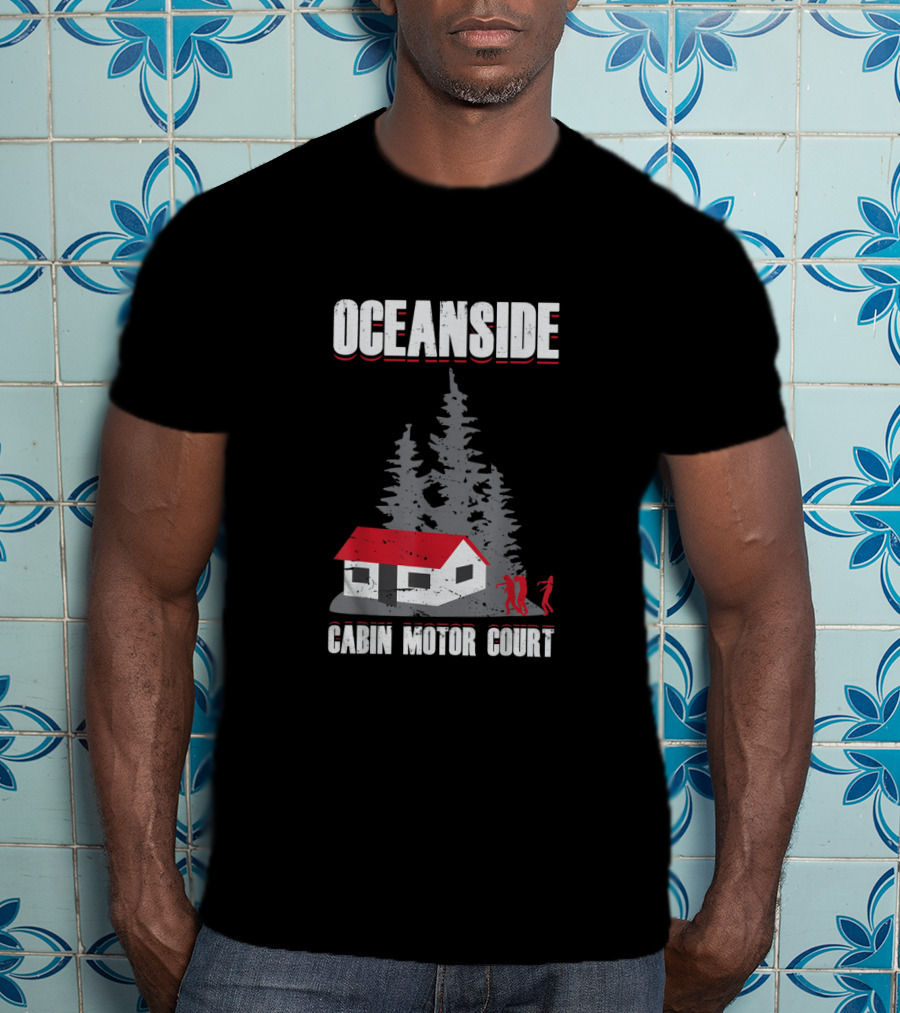 Oceanside Cabin Motor Court Walking Dead Forest Zombies Scene T-Shirt