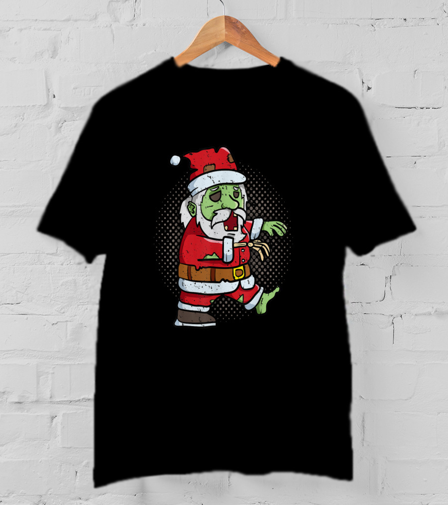 Santa Zombie Walking Dead Christmas Undead T-Shirt