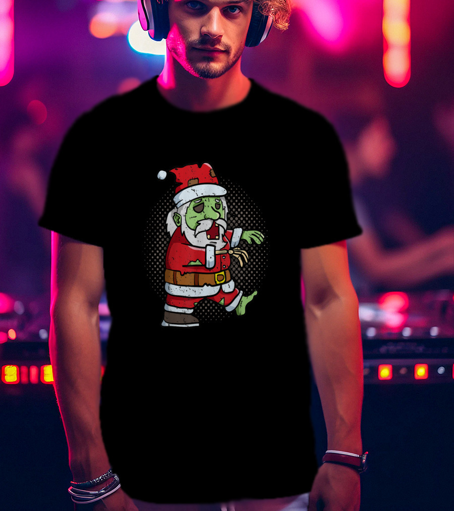 Santa Zombie Walking Dead Christmas Undead T-Shirt