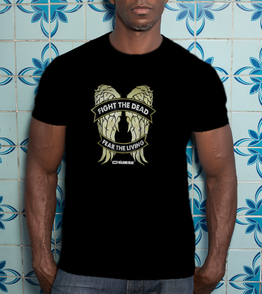 Fight The Dead Fear The Living Walking Dead Daryl Dixon Wings T-Shirt