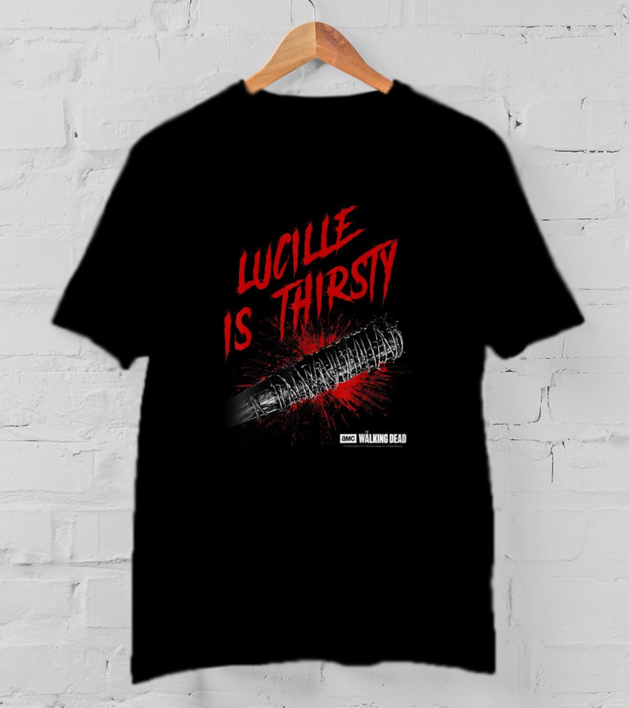 AMC Walking Dead Lucille Is Thirsty Bat With Blood Splatter T-Shirt