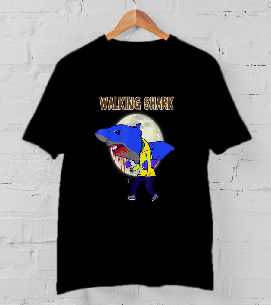 Walking Shark Zombie Bloody Dead T-Shirt