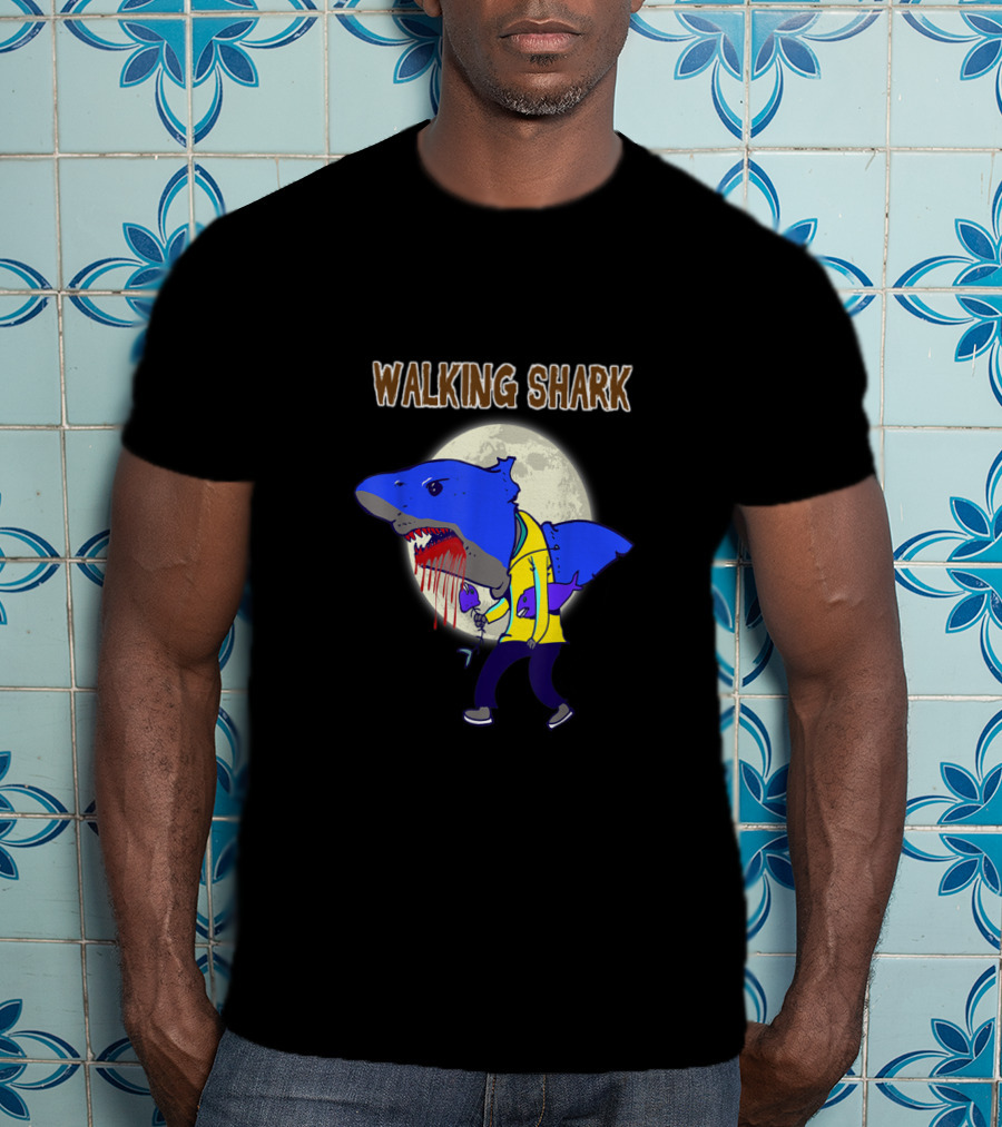Walking Shark Zombie Bloody Dead T-Shirt