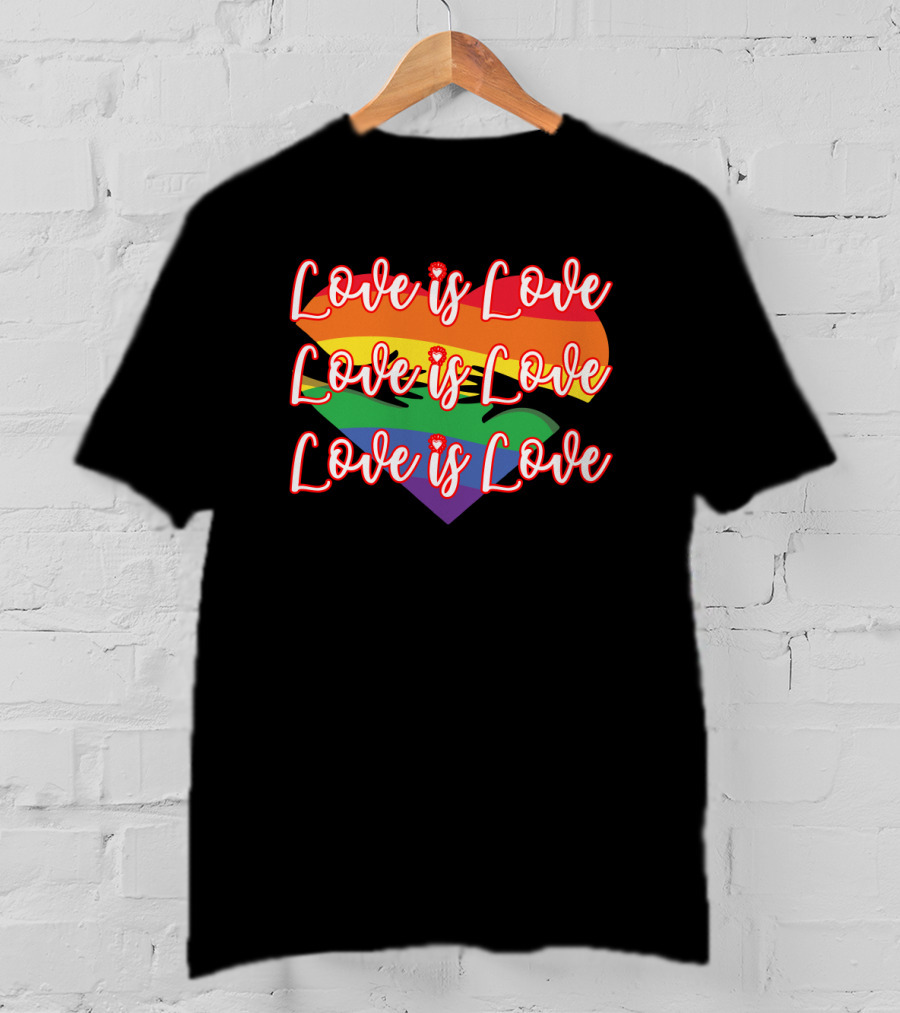 Love Is Love Rainbow Heart Pride T-Shirt