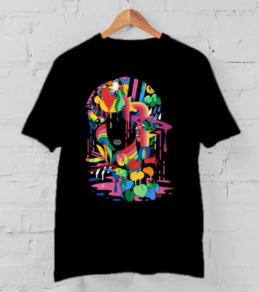 Afro Afro Girl Rainbow Drip T-Shirt