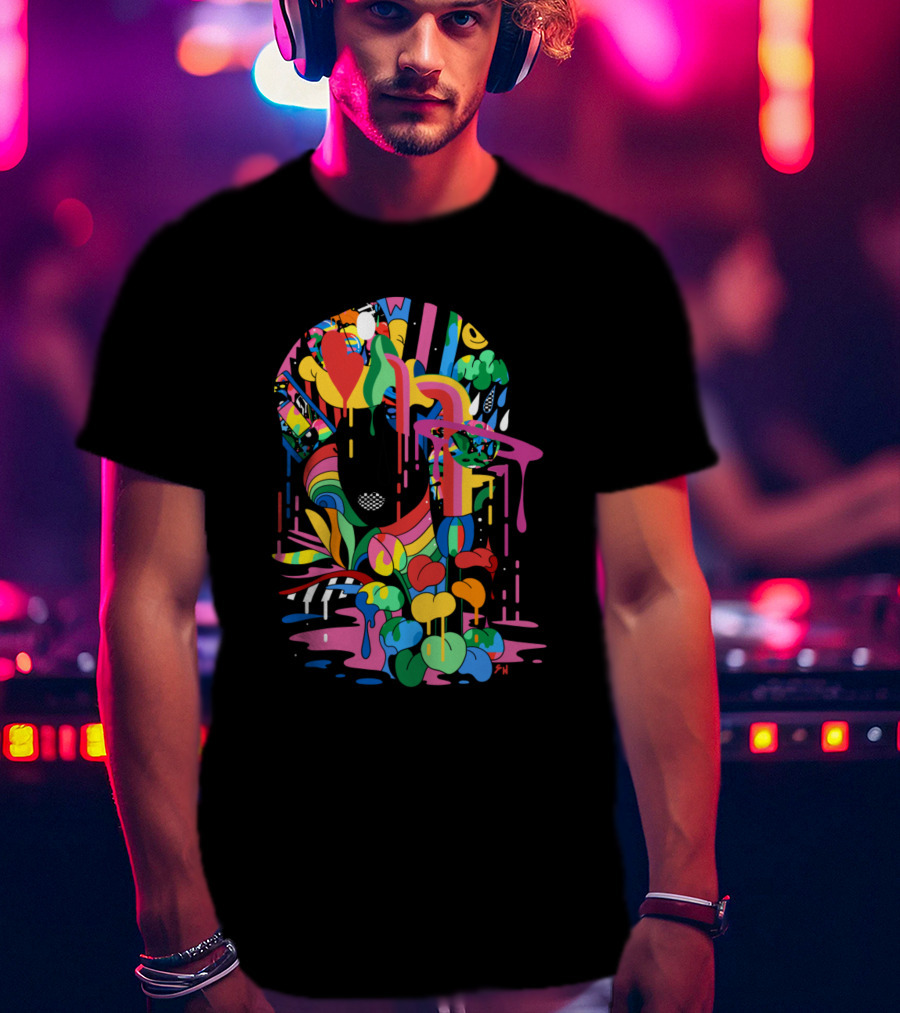 Afro Afro Girl Rainbow Drip T-Shirt