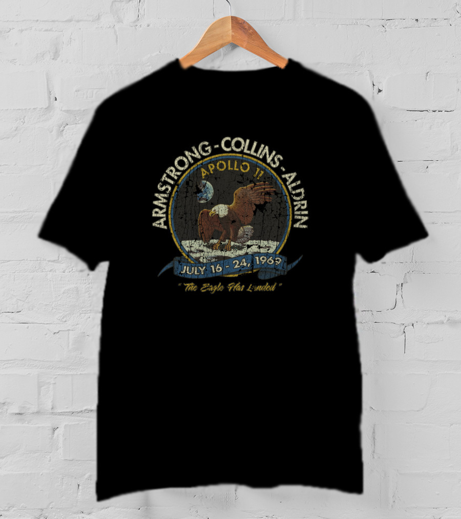 Armstrong Collins Aldrin Apollo 11 1969 The Eagle Has Landed July 16-24 Moon Landing T-Shirt