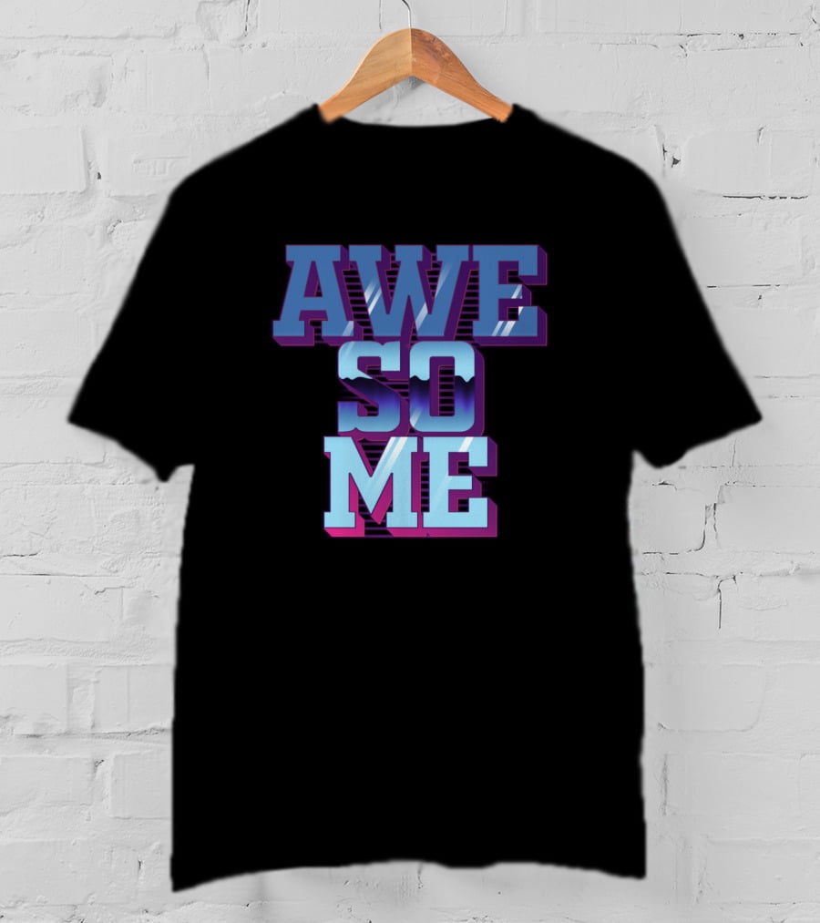 AWESOME AWESOME Retro Gradient Text T-Shirt