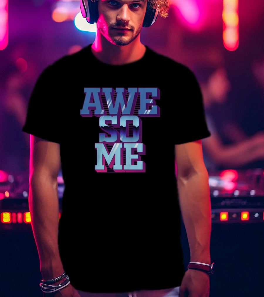 AWESOME AWESOME Retro Gradient Text T-Shirt