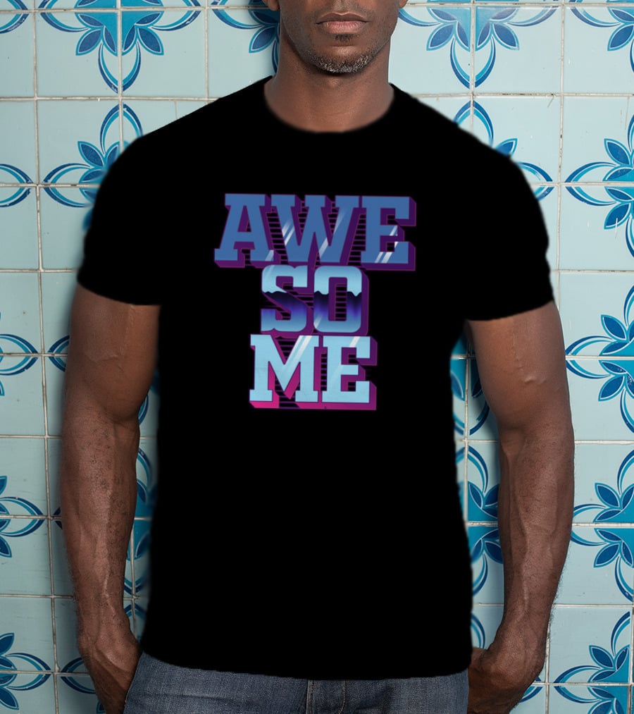 AWESOME AWESOME Retro Gradient Text T-Shirt