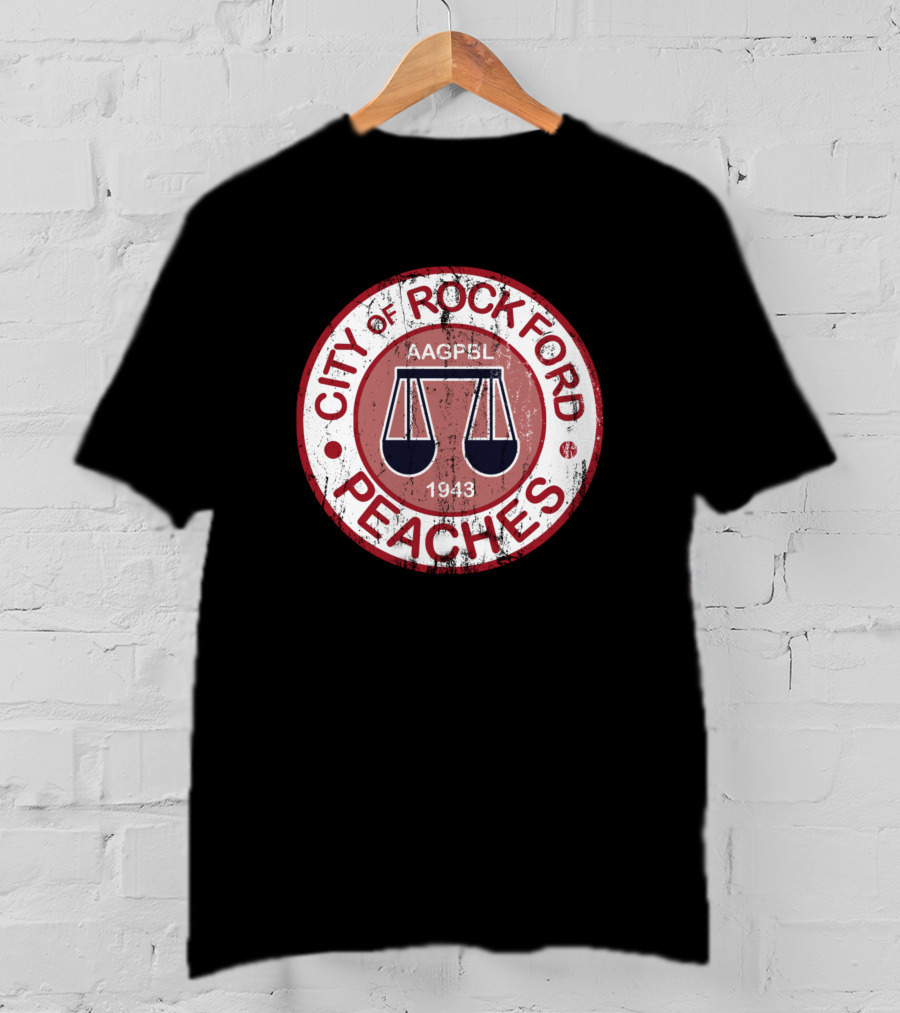 Rockford Peaches AAGPBL 1943 Logo City Emblem T-Shirt