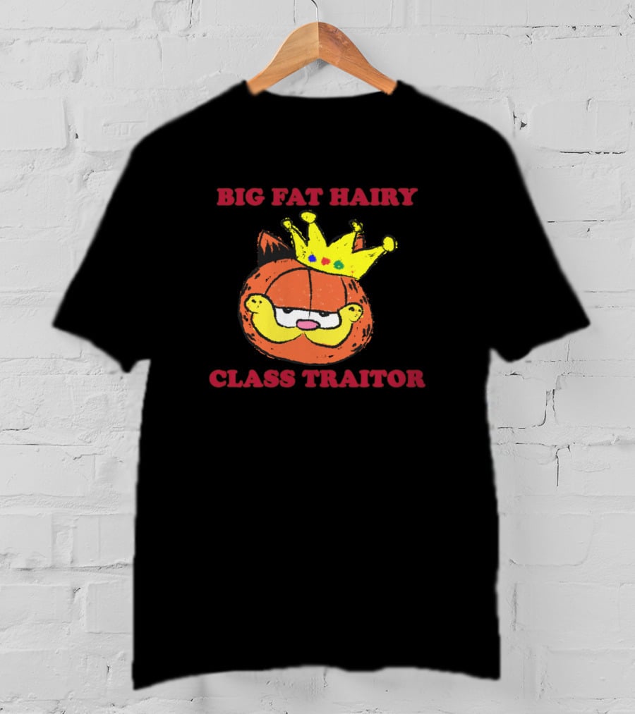 Garfield Big Fat Hairy Class Traitor Crown Cartoon T-Shirt