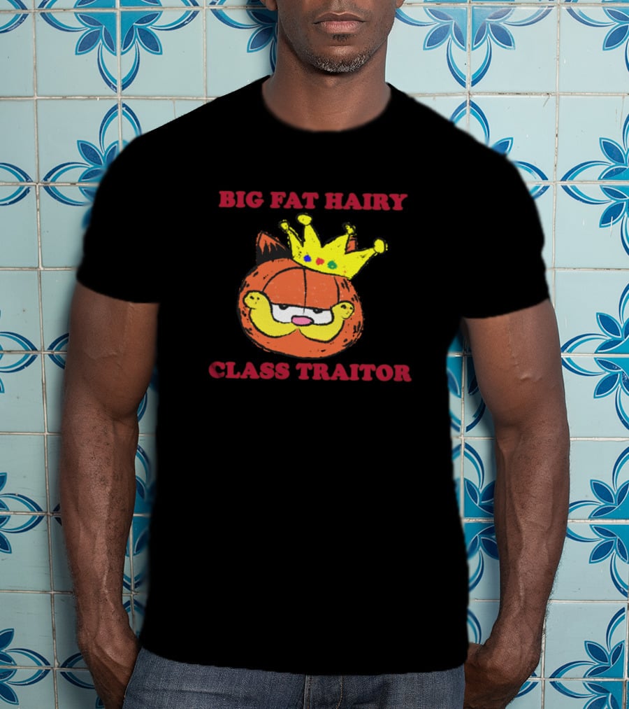 Garfield Big Fat Hairy Class Traitor Crown Cartoon T-Shirt
