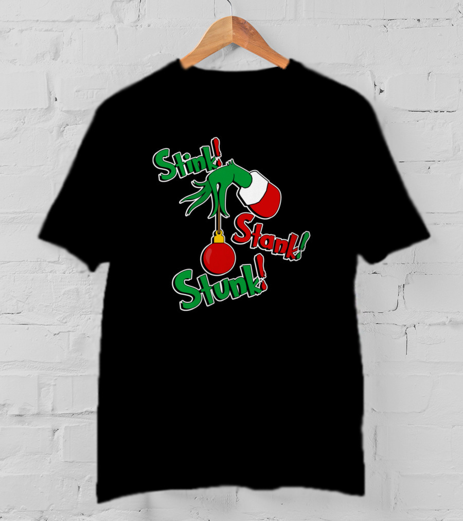 Grinch Stink Stank Stunk Dr. Seuss Arm Christmas T-Shirt