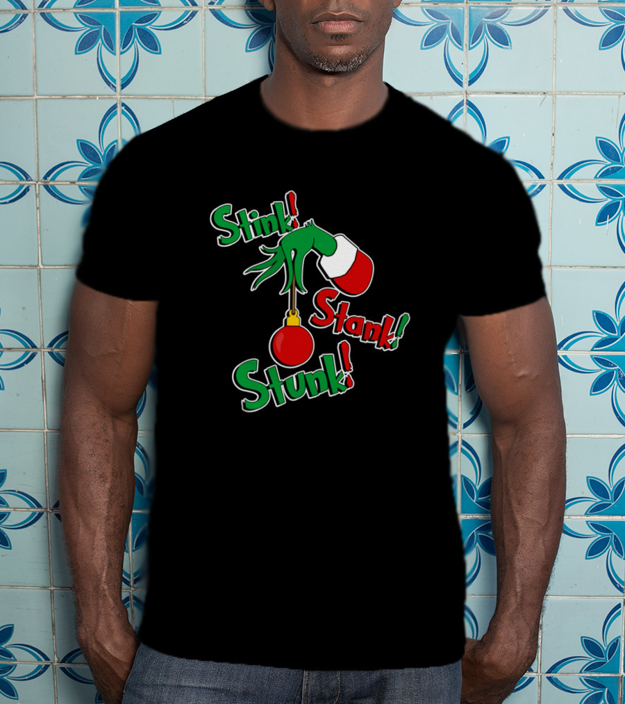Grinch Stink Stank Stunk Dr. Seuss Arm Christmas T-Shirt