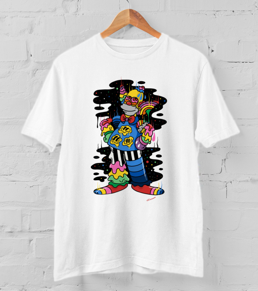 Krusty The Clown Psychedelic Groovy Neon Drip T-Shirt