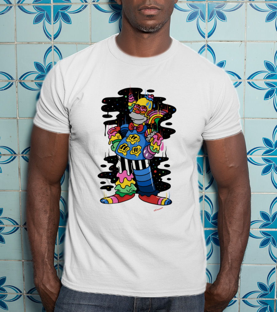 Krusty The Clown Psychedelic Groovy Neon Drip T-Shirt