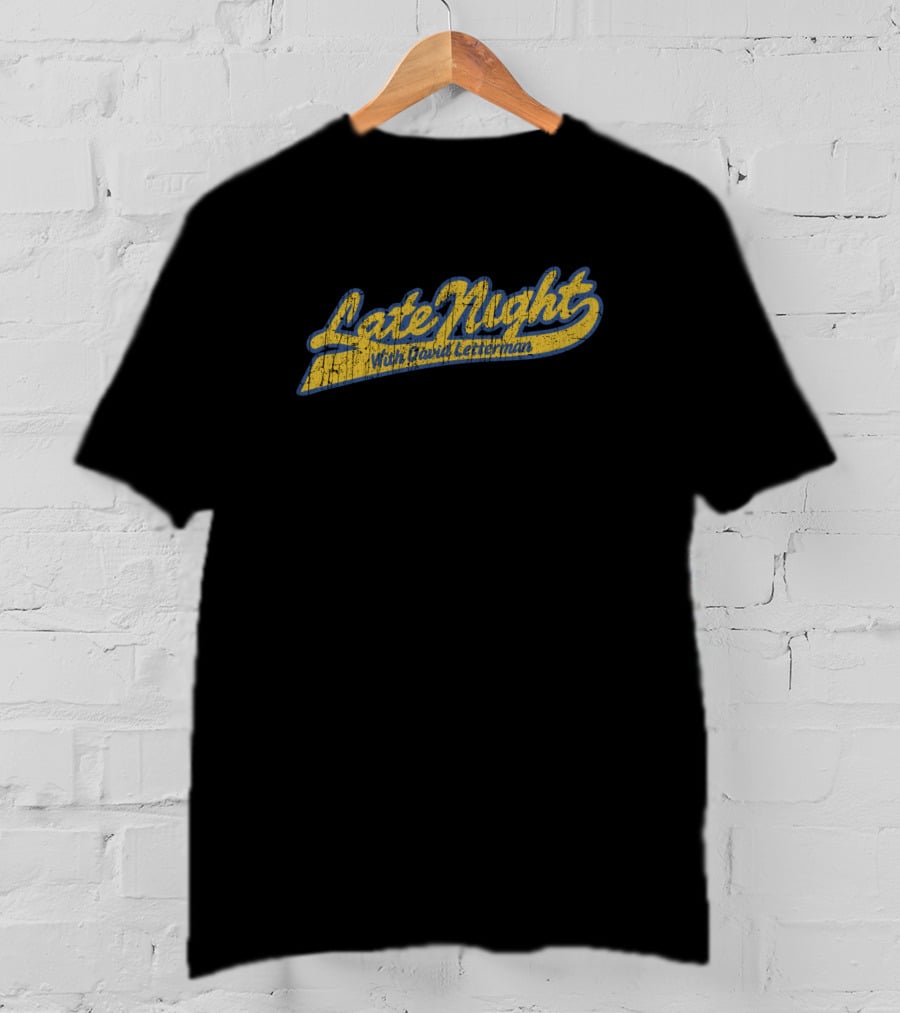 Late Night With David Letterman Yellow Blue Retro T-Shirt