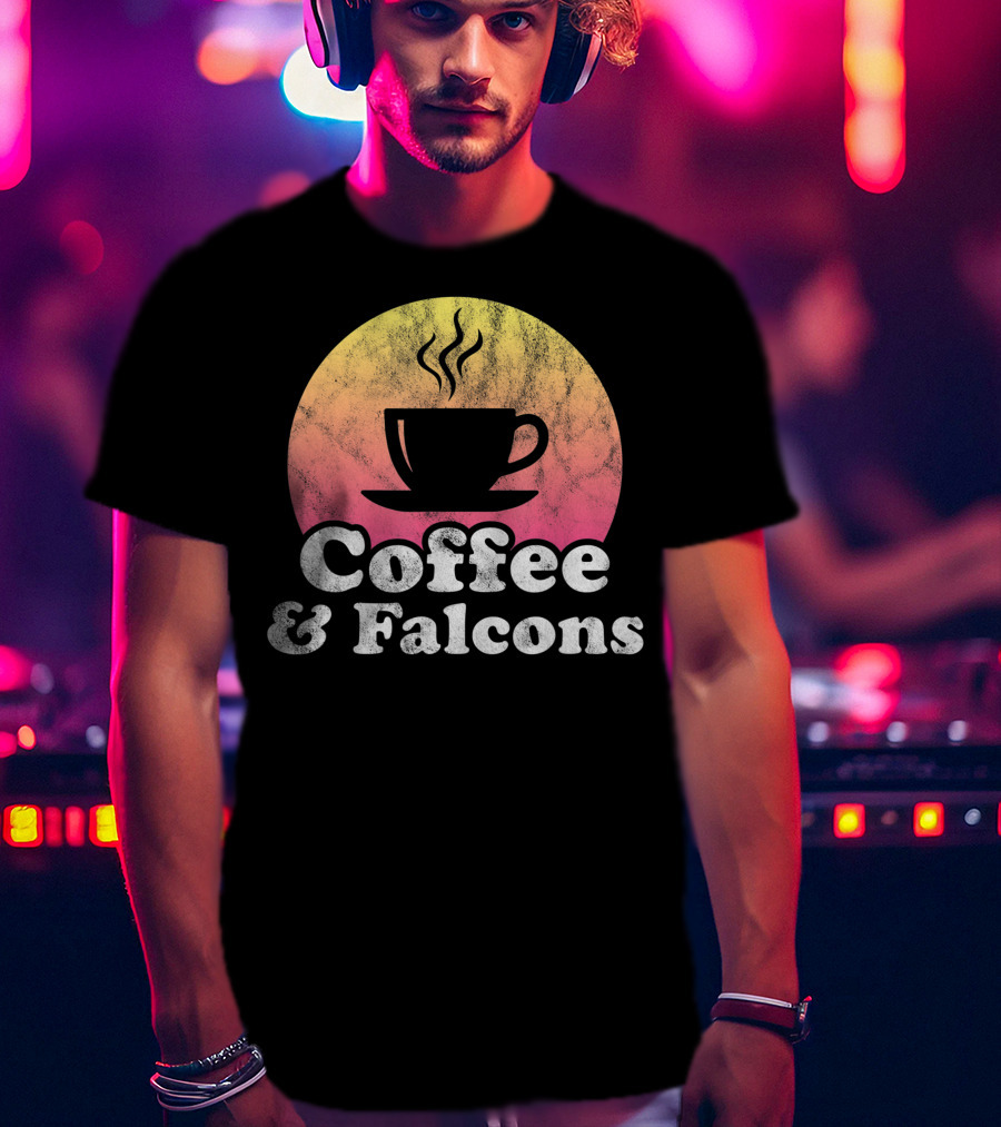Coffee And Falcons Falcon Retro Style Cup T-Shirt