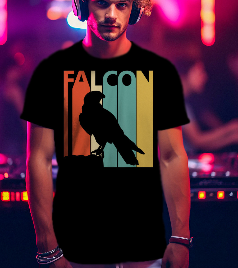 FALCON Safari Zoo Animal Silhouette Retro Stripes T-Shirt