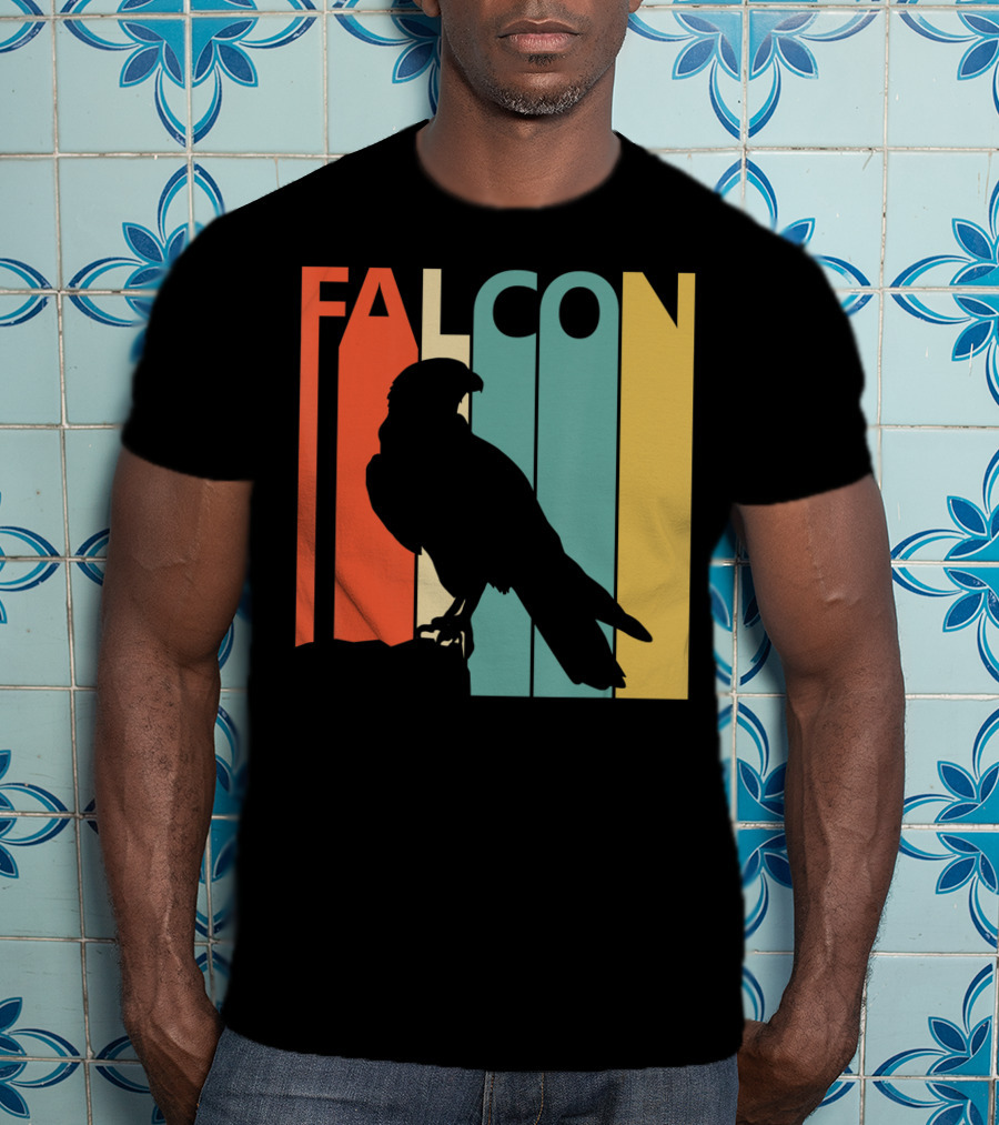FALCON Safari Zoo Animal Silhouette Retro Stripes T-Shirt