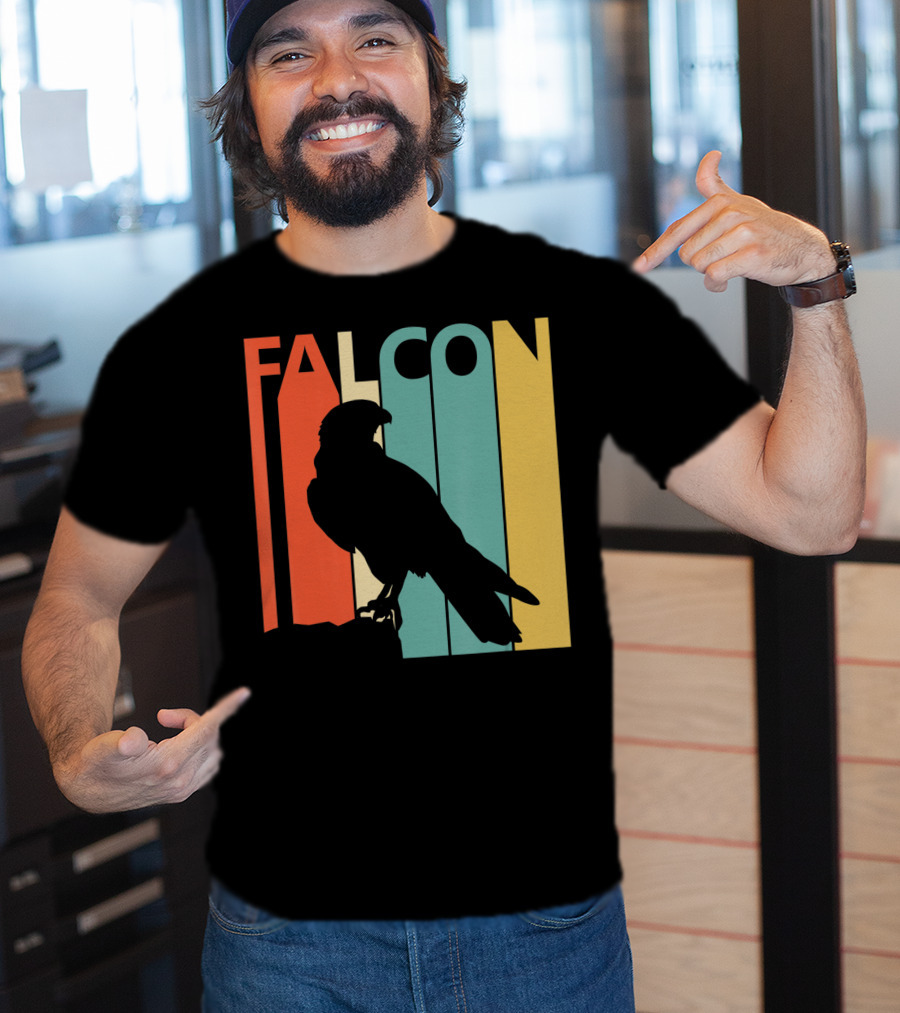 FALCON Safari Zoo Animal Silhouette Retro Stripes T-Shirt