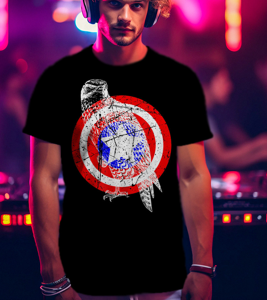 Falcon Shield Star Emblem America T-Shirt
