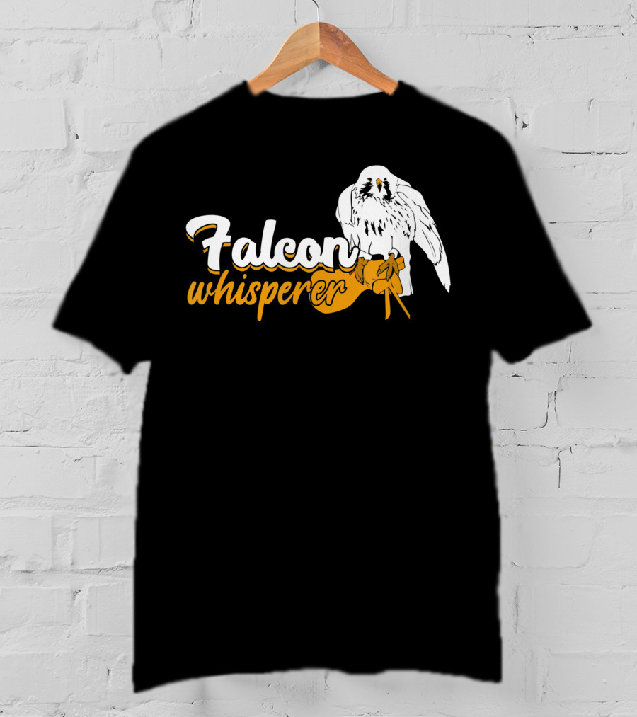 Falcon Whisperer Falconer’s Companion Bird Glove Emblem T-Shirt