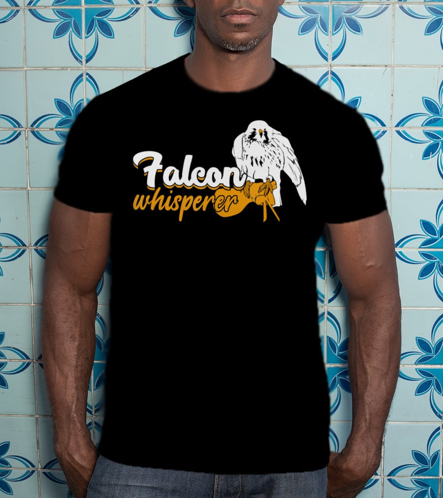 Falcon Whisperer Falconer’s Companion Bird Glove Emblem T-Shirt