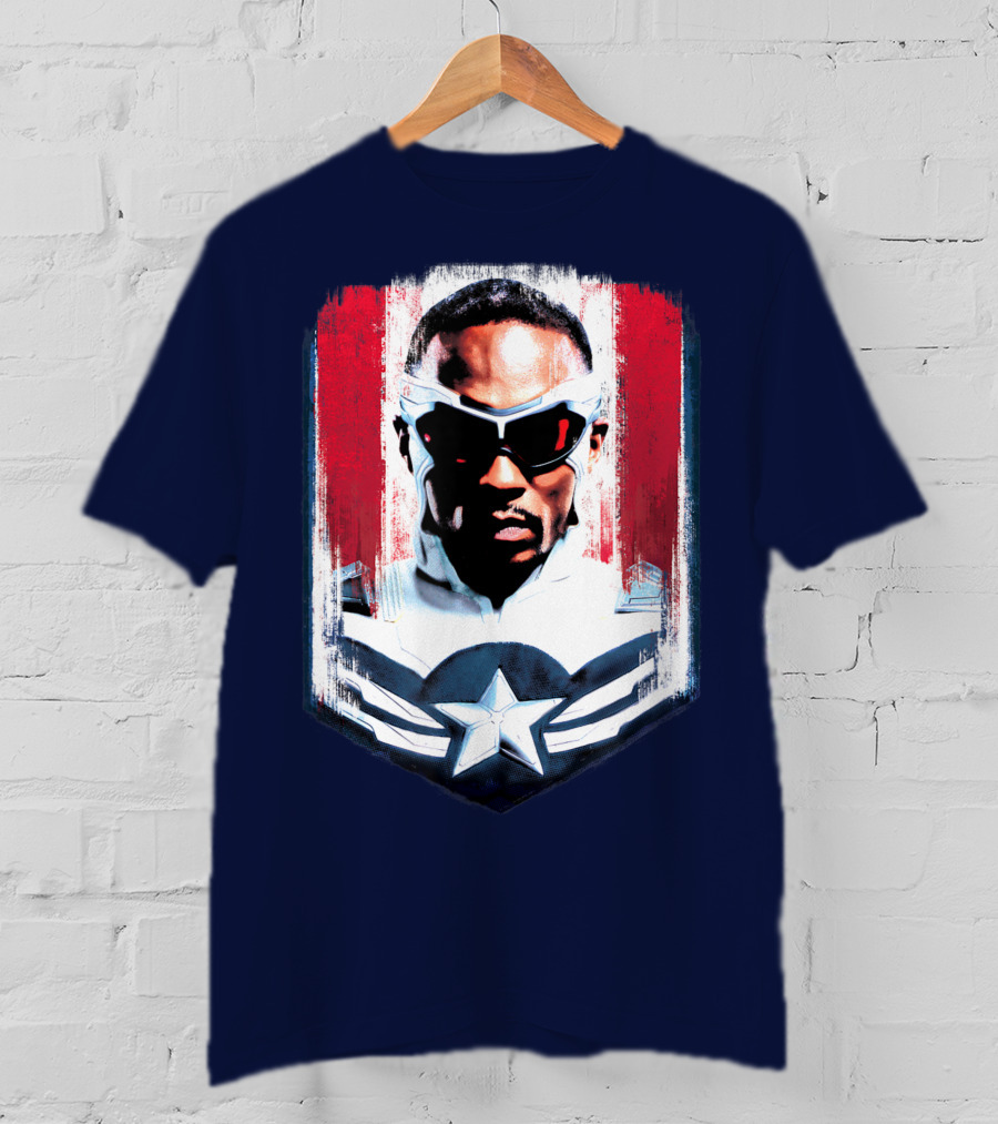 Marvel Captain America Sam Wilson Falcon Soldier Iconic Shield T-Shirt