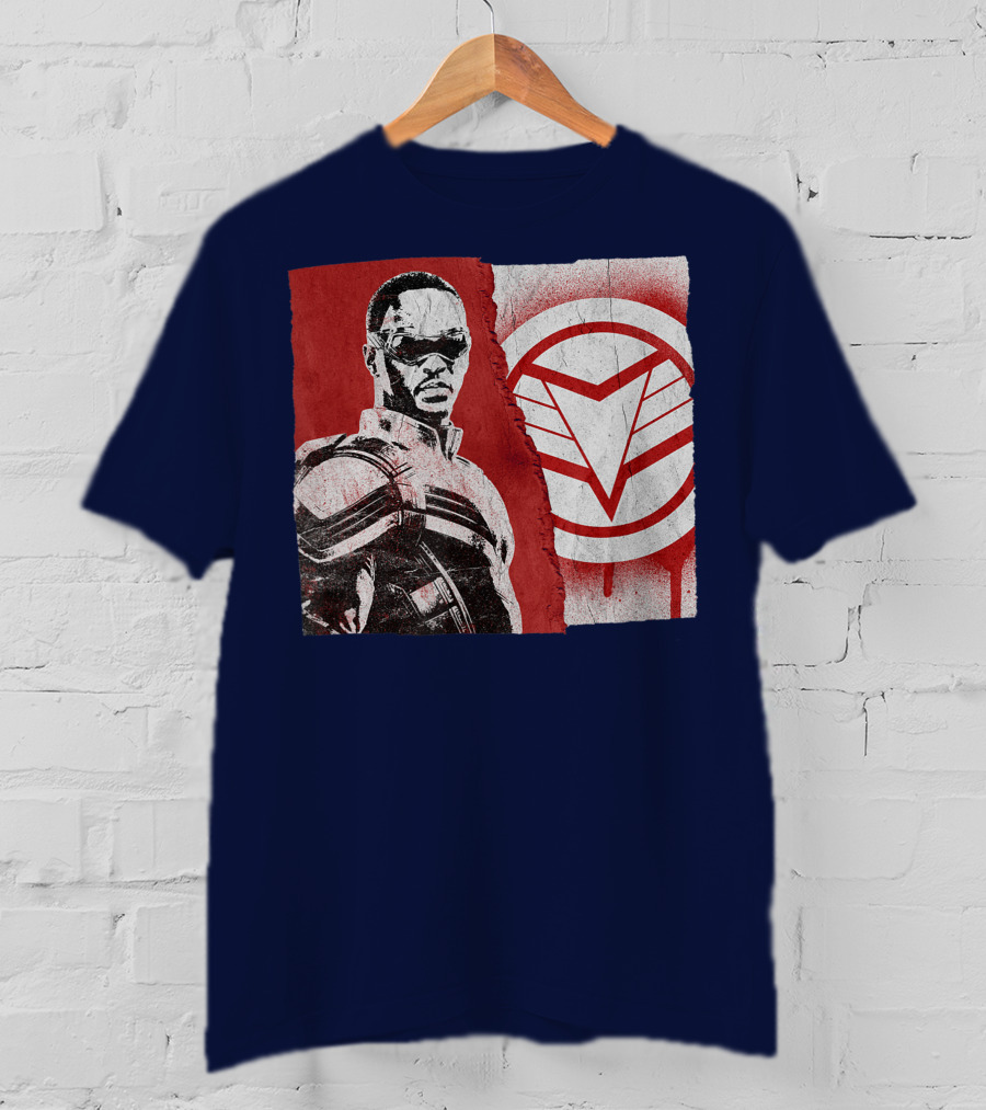 Marvel Sam Wilson The Falcon And The Winter Soldier Red White Emblem T-Shirt