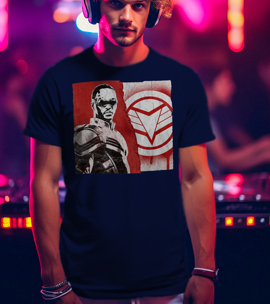Marvel Sam Wilson The Falcon And The Winter Soldier Red White Emblem T-Shirt