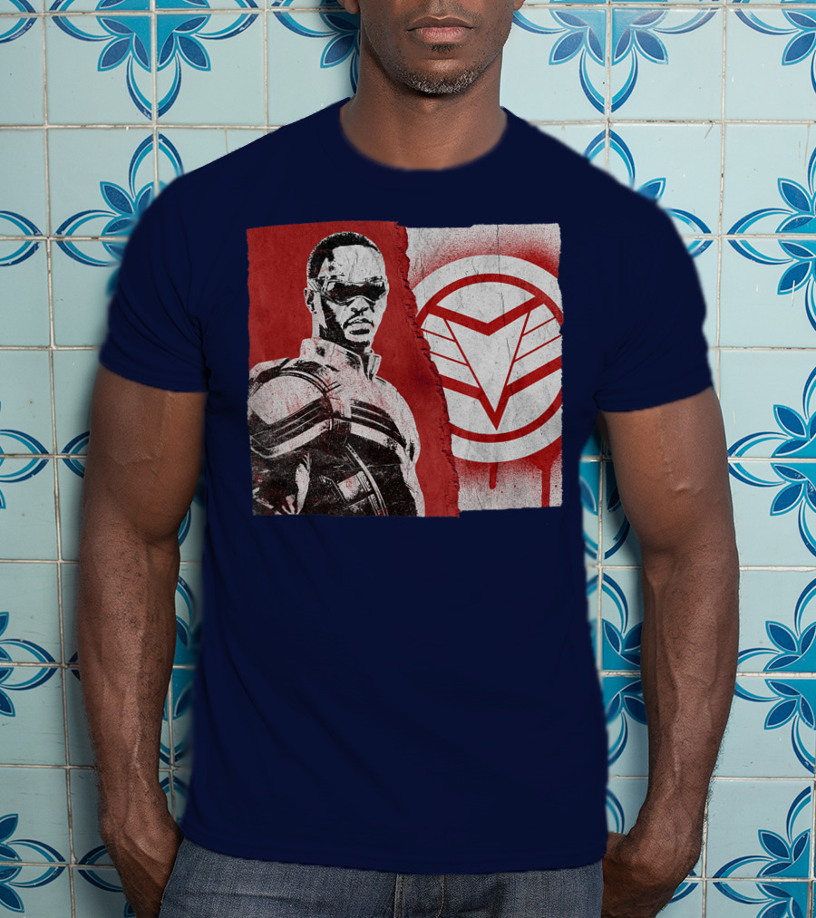 Marvel Sam Wilson The Falcon And The Winter Soldier Red White Emblem T-Shirt