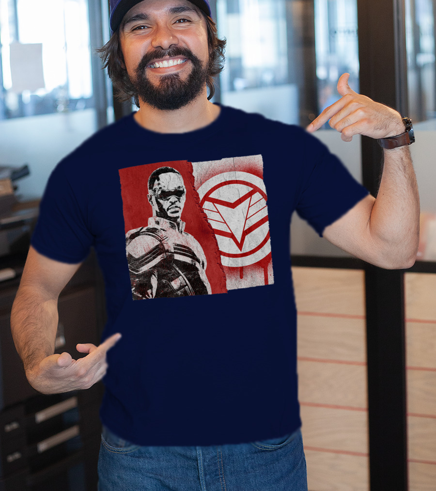 Marvel Sam Wilson The Falcon And The Winter Soldier Red White Emblem T-Shirt