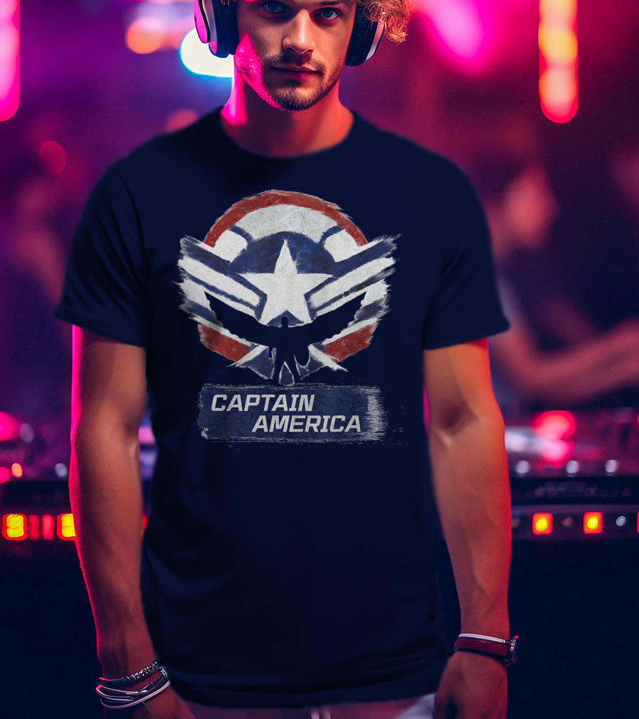 Marvel The Falcon The Winter Soldier Captain America Shield Chalk T-Shirt