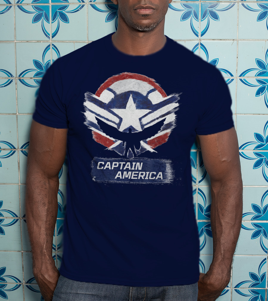 Marvel The Falcon The Winter Soldier Captain America Shield Chalk T-Shirt